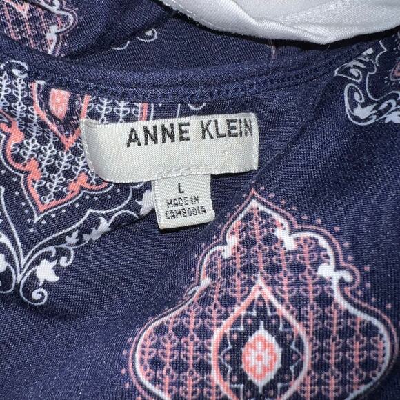 Anne Klein ladies L,sleeveless geometric block hem midi stretch Y2K nightgown - Picture 6 of 8